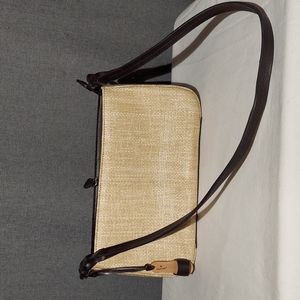 Beige Woven Etienne Aigner Handbag Purse